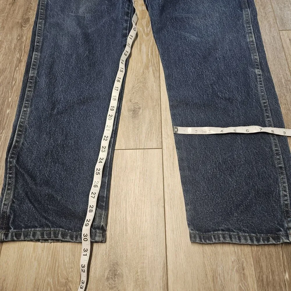 Rustler Wrangler Vintage Relaxed Fit Straight Leg Denim Blue Jeans Men's 40 X 32